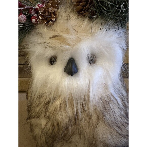 Fluffy Brown Owl Berry Christmas Tree Topper Figurine Table Decoration Harry Pot - Picture 3 of 6